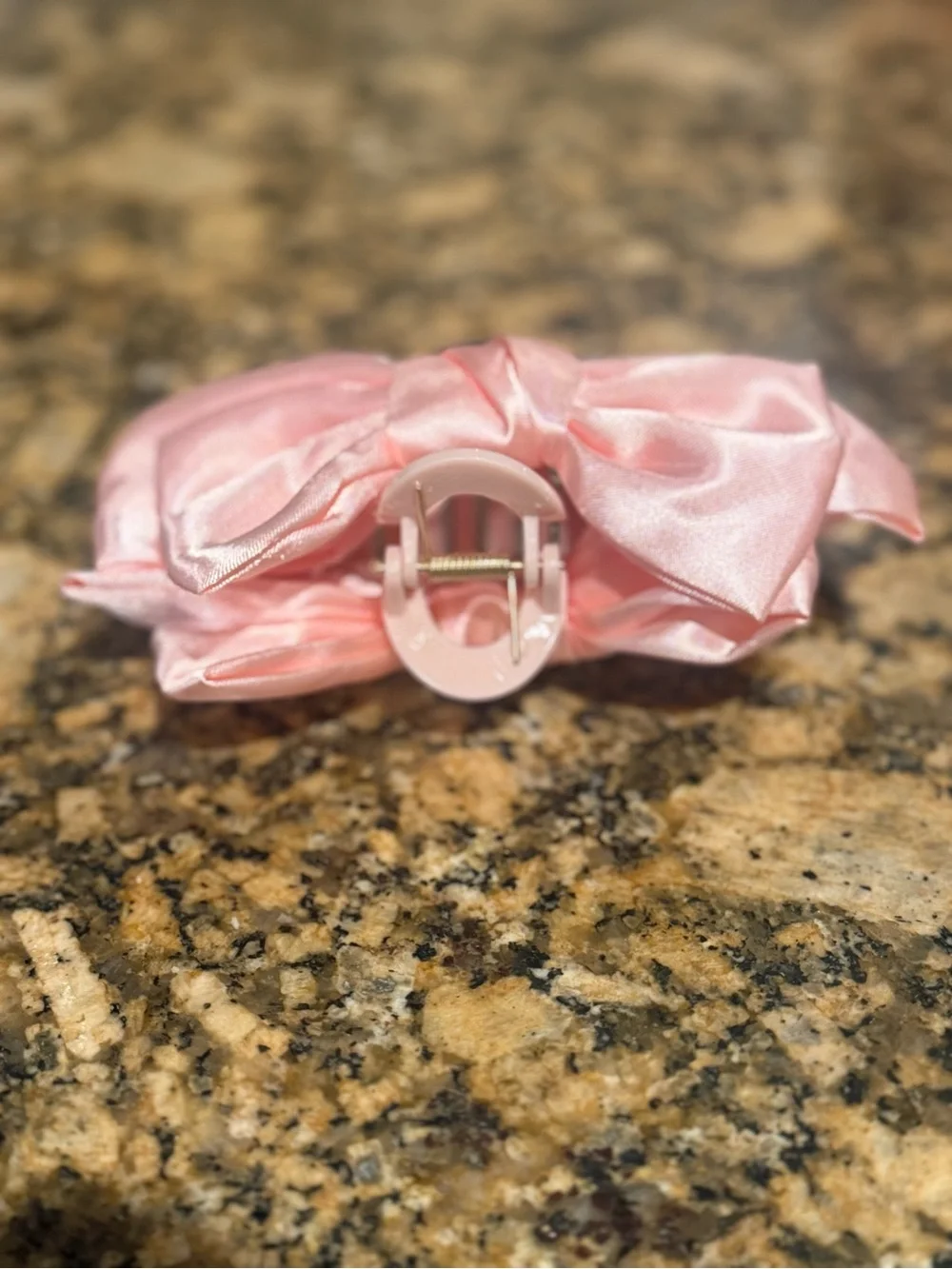 Blush Pink Satin Ribbon Bow Claw Clip Hair Accessory 5” Croquette Romantic NWOT